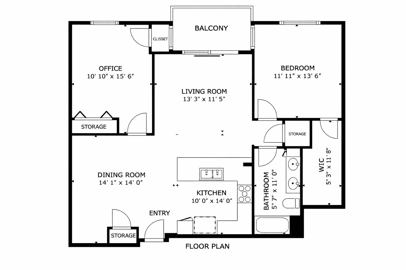 Floor Plan - 1,098 Sq Ft
